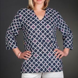 Tracy Negoshian Kaitlin top life preserver navy
